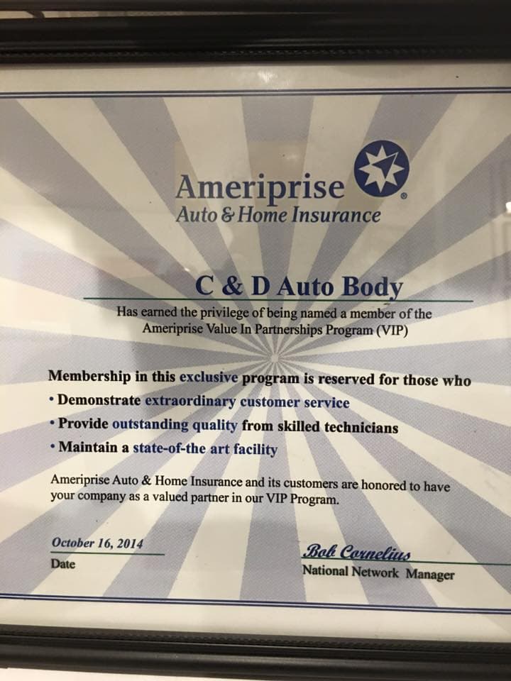 C&D Auto Body award and certification - image 8