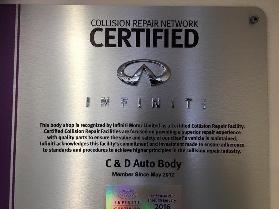 C&D Auto Body award and certification - image 6